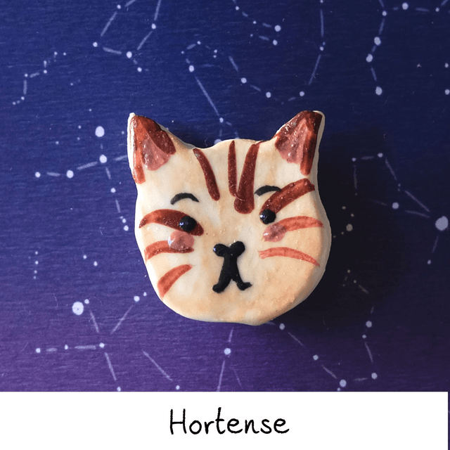 Broche céramique - Famille Chats