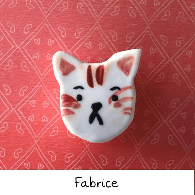 Broche céramique - Famille Chats