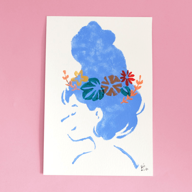 Impressions pochoirs: Fleurs dans les cheveux