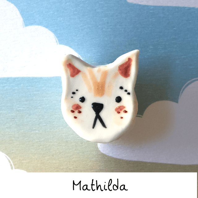 Broche céramique - Famille Chats