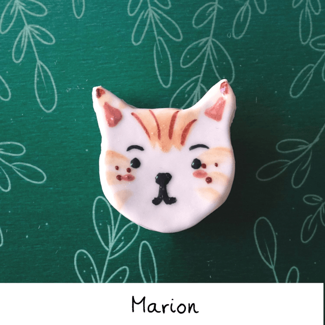 Broche céramique - Famille Chats