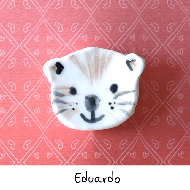 Broche céramique - Famille Loutres