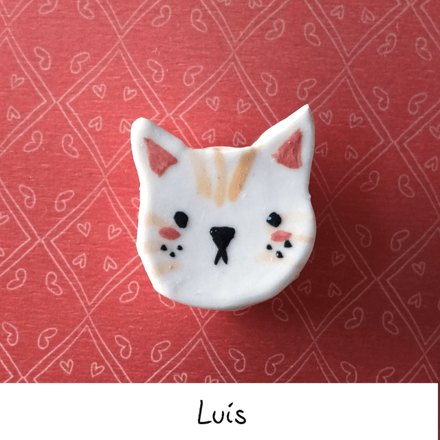 Broche céramique - Famille Chats