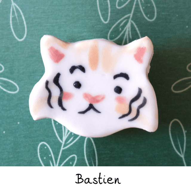 Broche céramique - Famille Tigres