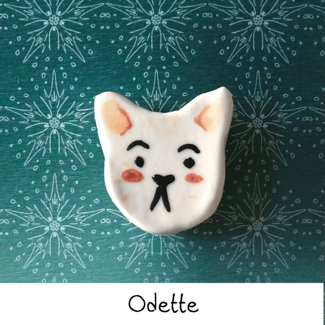 Broche céramique - Famille Chats