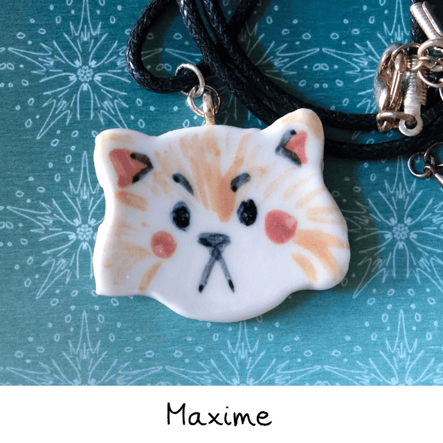 Broche céramique - Famille Tigres
