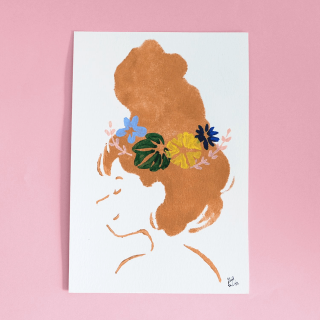 Impressions pochoirs: Fleurs dans les cheveux